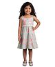 Kevora Apparels Cotton Blend Woven Sleeveless Flamingo Printed Dress - Mint Green & Pink