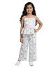 Kevora Apparels Cotton Blend Woven Sleeveless Shells Printed Coordinating Top & Pants Set - Sky Blue