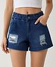 Sportking Denim Distressed Shorts - Blue