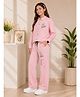 Sportking Cotton Blend Knit Floral Printed Top & Pants Set - Pink