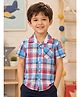 Sportking Cotton Blend Woven Half Sleeves Checked Shirt - Turquoise
