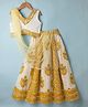 Pine Kids 100% Cotton Woven Sleeveless Choli and Lehenga Set With Dupatta & Floral Print in White