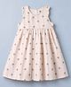 Mothercare 100% Cotton Woven Sleeveless Frock with Cherry Print in White