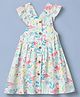 Mothercare 100% Cotton Woven Sleeveless Frock with Flamingo Print in White