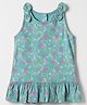 Mothercare 100% Cotton Woven Dress with Sleeveless and Floral Print in Green for 9-12 Months