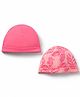 Mothercare Cotton Knit Floral Printed Cap Pack of 2 Pink - Diameter 16.5 cm