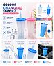 Sanjary 700ml Colour Changing Sipper Cup with Ice Water Activated Color Change, Reusable Straw, BPA Free Large Capacity Drinking Tumbler Cup color may vary