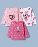 Babyhug Disney 100% Cotton Single Jersey Knit with Full Sleeves T-Shirts Mickey and Minnie Mouse Print and Hearts Mickey And Minnie Mouse Print Pack of 3 Light Pink, Dark Pink & White