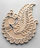 Todfod DIY Reusable Wooden MDF Traditional Peacock Paisley Rangoli Cutout Base & Stencil for Festive Decor - 12 Inch