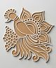 Todfod DIY Reusable Wooden MDF Dancing Royal Peacock Rangoli Cutout Base & Stencil for Festive Decor - 12 Inch