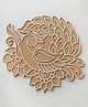 Todfod DIY Reusable Wooden MDF Majestic Feathered Peacock Rangoli Cutout Base & Stencil for Festive Decor - 12 Inch