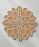 Todfod DIY Reusable Wooden MDF 4-Piece Quartered Floral Mandala Rangoli Cutout Base & Stencil for Festive Decor - 12 Inch