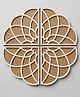Todfod DIY Reusable Wooden MDF 4-Piece Grid Geometric Mandala Rangoli Cutout Base & Stencil for Festive Decor - 12 Inch