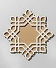 Todfod DIY Reusable Wooden MDF Square Geometric Floral Frame Mandala Rangoli Cutout Base & Stencil for Festive Decor - 12 Inch