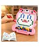 VGRASSP Dot Magnetic Drawing Board Toy For Kids With Stylus - Bear Shape Montessori Educational Toy With Colorful Beads And Pattern Cards - Pink