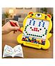 VGRASSP Dot Magnetic Drawing Board Toy For Kids With Stylus - Bear Shape Montessori Educational Toy With Colorful Beads And Pattern Cards - Yellow