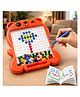 VGRASSP Cat Shape Dot Magnetic Drawing Board Toy For Kids With Stylus - Montessori Educational Toy With Colorful Beads And Pattern Cards - Red