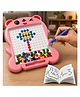 VGRASSP Cat Shape Dot Magnetic Drawing Board Toy For Kids With Stylus - Montessori Educational Toy With Colorful Beads And Pattern Cards - Pink