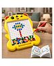 VGRASSP Cat Shape Dot Magnetic Drawing Board Toy For Kids With Stylus - Montessori Educational Toy With Colorful Beads And Pattern Cards - Yellow