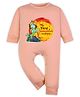 Arvesa Cotton Blend Knit Janmashtami Theme Full Sleeves My First Janmashtami Jai Shree Krishna Text Printed Romper - Peach
