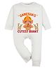 Arvesa Cotton Blend Knit Ganesh Chaturthi Theme Full Sleeves My First Ganesh Chaturthi Text Printed Romper - Classic White