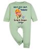 Arvesa Cotton Blend Knit Ganesh Chaturthi Theme Full Sleeves Dont Keep Calm & Shout Text Printed Romper - Soft Green