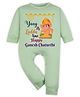 Arvesa Cotton Blend Knit Ganesh Chaturthi Theme Full Sleeves Yay its Ladoo Time Text Printed Romper - Soft Green