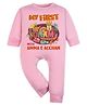 Arvesa Cotton Blend Knit Onam Theme Full Sleeves My First Onam With Amma & Acchan Text Printed Romper - Pink
