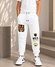 NUSYL Cotton Blend Knit Tiger Printed Track Pants - White