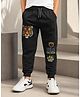 NUSYL Cotton Blend Knit Tiger Printed Track Pants - Black