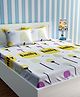 Urban Dream Bed Sheet With Pillow Cover Set Bird Print - White & Yellow