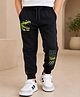 NUSYL Cotton Blend Knit Crocodile Printed Joggers - Black