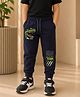 NUSYL Cotton Blend Knit Crocodile Printed Joggers - Navy Blue