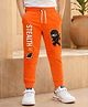 NUSYL Cotton Blend Knit Crocodile Printed Joggers - Orange