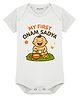 Arvesa Cotton Blend Knit Onam Theme Half Sleeves My First Onam Sadya Text Printed Onesie - Classic White