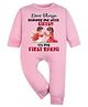 Arvesa Cotton Blend Knit Raksha Bandhan Theme Full Sleeves Dear Bhaiya Pamper Me With Gifts Its My First Rakhi Text Printed Romper - Pink