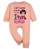 Arvesa Cotton Blend Knit Raksha Bandhan Theme Full Sleeves Cant Keep Calm Its My 1st Rakhi Text Printed Romper - Peach