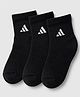 Adidas Kids Cotton Knit Ankle Length Socks With Logo Print Pack of 3 - Black
