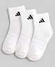 Adidas Kids Cotton Knit Ankle Length Socks With Logo Print Pack of 3 - White