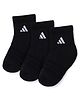 Adidas Kids Cotton Anti Bacterial Ankle Length Socks with Brand Logo Design Pack of 3 - Black