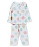 The Boo Boo Club Muslin Woven Full Sleeves Polka Dots Printed Coordinating Shirt & Pajama Night Suit - White