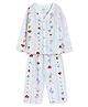 The Boo Boo Club Muslin Woven Full Sleeves Lady Bug Printed Coordinating Shirt & Pajama Night Suit - White