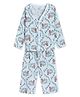 The Boo Boo Club Muslin Woven Full Sleeves Swan Printed Coordinating Shirt & Pajama Night Suit - White