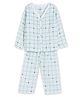 The Boo Boo Club Muslin Woven Full Sleeves Graph Checked Coordinating Shirt & Pajama Night Suit - White