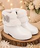 Freeplay Stone Embellished & Fur Detailed Zipper Closure Boots - White