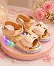 Freeplay Bow Applique Detailed Velcro Closure LED Sandals - Golden