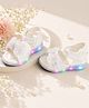 Freeplay Bow Applique Detailed Velcro Closure LED Sandals - White
