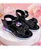 Freeplay Bow Applique Detailed Velcro Closure LED Sandals - Black