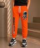 NUSYL Cotton Blend Knit Astronaut Printed Track Pants - Orange