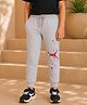 NUSYL Cotton Blend Knit Pirate Text Printed Joggers - Grey